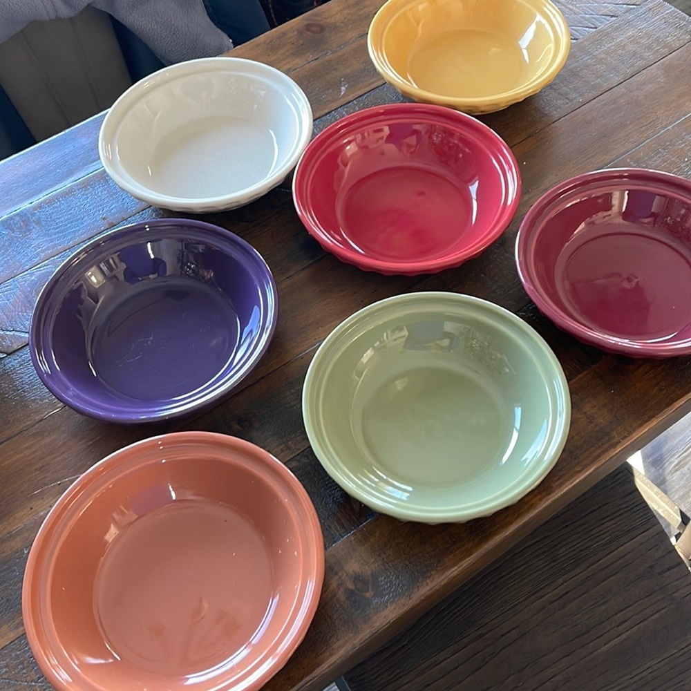 Longaberger pottery 7.5 inch cereal bowls - 7 total Used 3x excellent condition